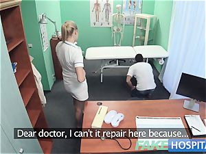 faux polyclinic Hired handyman cums all over nurses donk